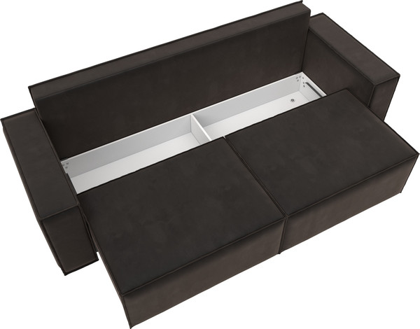 Изображение товара Диван Лига Диванов Куба Лайт / 129442 (велюр Seven 727 коричневый)