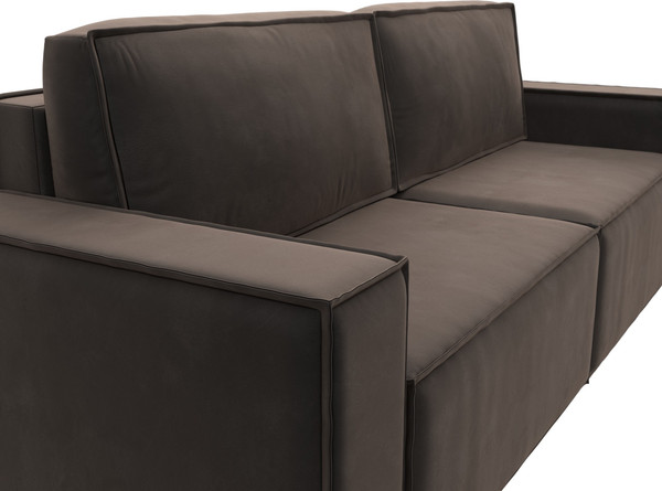 Изображение товара Диван Лига Диванов Куба Лайт / 129442 (велюр Seven 727 коричневый)