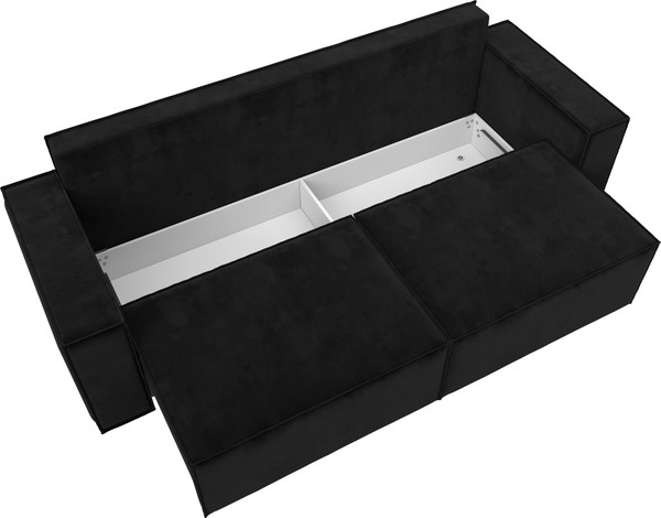 Изображение товара Диван Лига Диванов Куба Лайт / 129443 (велюр Seven 35 черный)