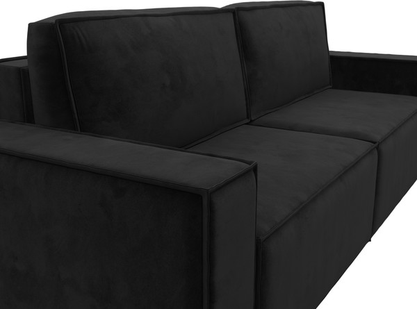 Изображение товара Диван Лига Диванов Куба Лайт / 129443 (велюр Seven 35 черный)