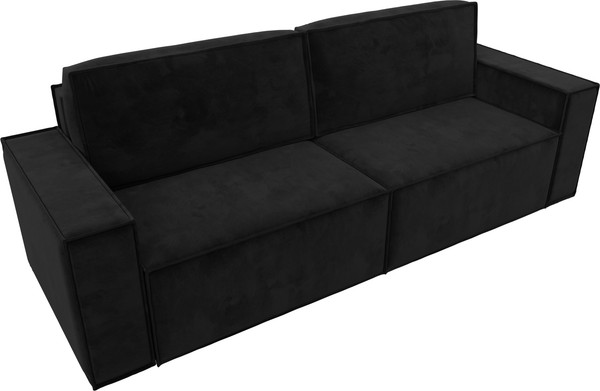 Изображение товара Диван Лига Диванов Куба Лайт / 129443 (велюр Seven 35 черный)