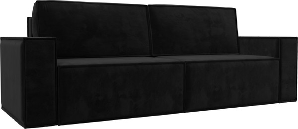 Изображение товара Диван Лига Диванов Куба Лайт / 129443 (велюр Seven 35 черный)
