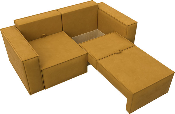 Изображение товара Диван Лига Диванов Куба мини / 126592 (велюр Brut 10 желтый)