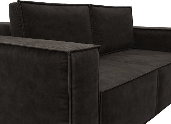 Изображение товара Диван Лига Диванов Куба мини / 126596 (велюр Brut 17 коричневый)