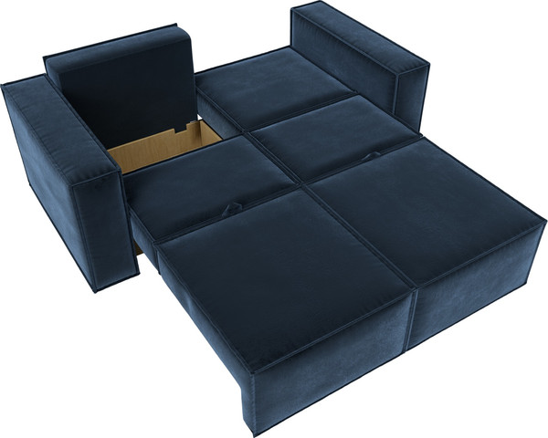 Изображение товара Диван Лига Диванов Куба мини / 126604 (велюр Tower 13 синий)