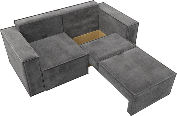 Изображение товара Диван Лига Диванов Куба мини / 126605 (велюр Tower 10 серый)