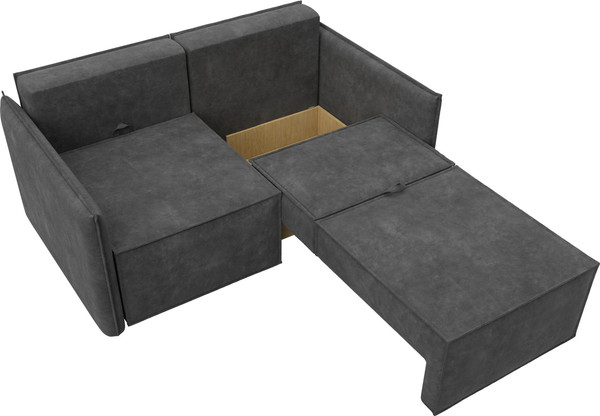 Изображение товара Диван Лига Диванов Либерти мини / 126650 (велюр Brut 16 темно-серый)