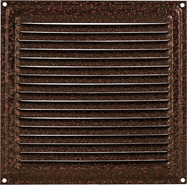 Изображение товара Решетка вентиляционная Нора-М 175x175 с сеткой / 19401 (кожа, медь)