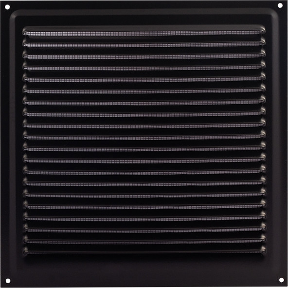 Изображение товара Решетка вентиляционная Нора-М 200x200 с сеткой / 18332 (черный)