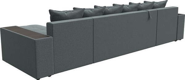 Изображение товара Диван П-образный Лига Диванов Дубай полки слева / 122544L (рогожка амур серый)