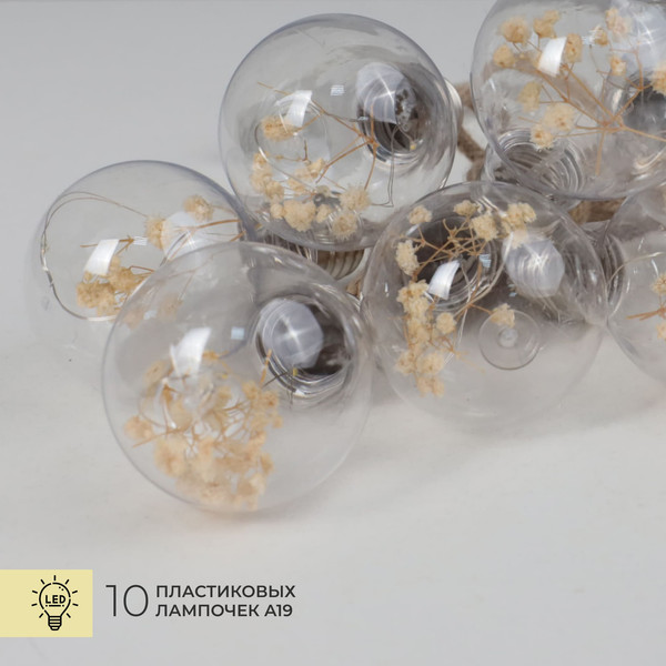 Изображение товара Светодиодная гирлянда AksHome Тип 2 Лампочки 10LED 1.65м 2АА