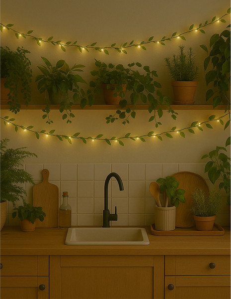 Изображение товара Светодиодная гирлянда AksHome Тип 5 Листочки 40LED 4м 3АА