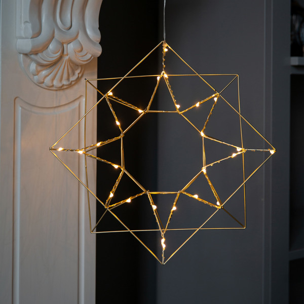 Изображение товара Подвеска новогодняя AksHome Тип 5 Солнце 35.5х5х35см 26LED 3АА