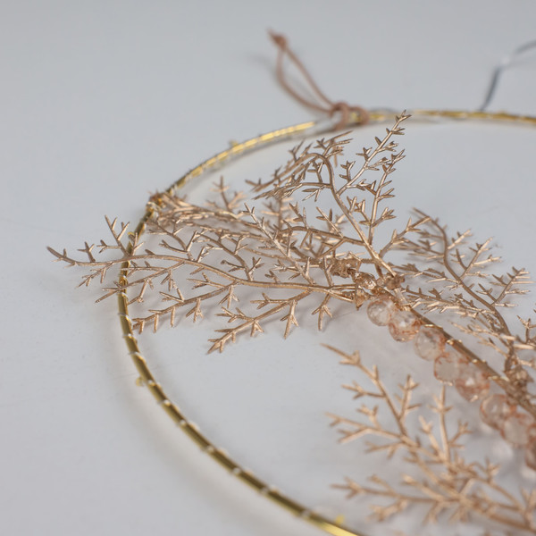 Изображение товара Подвеска новогодняя AksHome Тип 7 Круг с веткой D20см 13LED 2АА