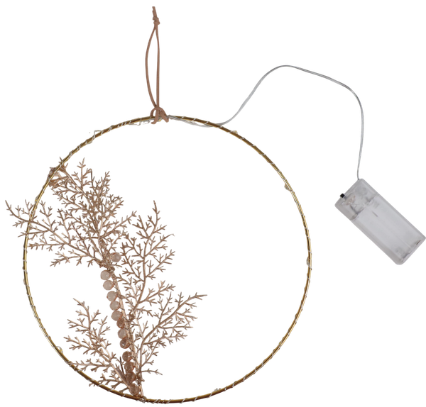 Изображение товара Подвеска новогодняя AksHome Тип 7 Круг с веткой D20см 13LED 2АА