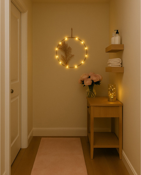 Изображение товара Подвеска новогодняя AksHome Тип 7 Круг с веткой D20см 13LED 2АА