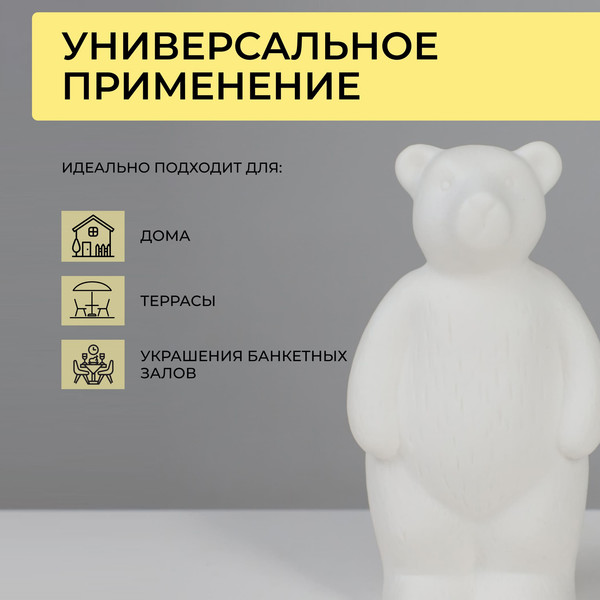 Изображение товара Ночник AksHome Тип 9 Мишка 9.5х8х17.8см 1LED LR44x3