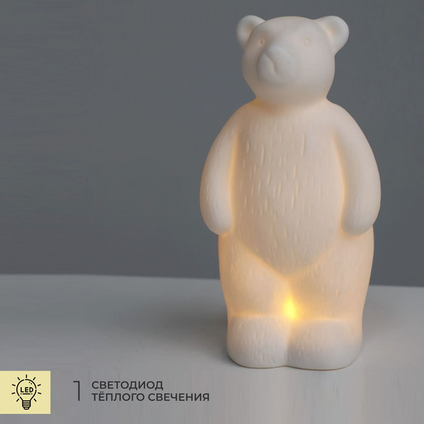 Изображение товара Ночник AksHome Тип 9 Мишка 9.5х8х17.8см 1LED LR44x3