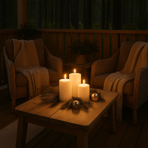 Изображение товара Набор электронных свечей AksHome Тип 1 3 свечи 7.5х13/15.5/18см 1LEDх3 2ААх3