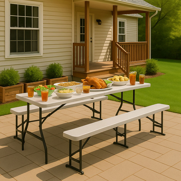 Изображение товара Скамья складная AksHome Bench Тип 2 (белый, 240х30х43)