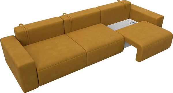 Изображение товара Диван Лига Диванов Лига-036 НПБ Классик Лонг / 127664 (велюр Brut 10 желтый)