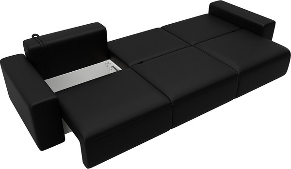 Изображение товара Диван Лига Диванов Лига-036 НПБ Классик Лонг / 127672 (экокожа Grifon 18 черный)