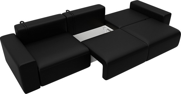 Изображение товара Диван Лига Диванов Лига-036 НПБ Классик Лонг / 127672 (экокожа Grifon 18 черный)