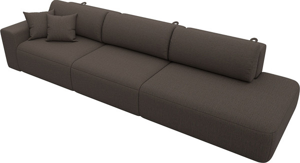 Изображение товара Диван Лига Диванов Лига-036 НПБ Модерн Лонг подлокотник слева / 124211L (рогожка амур коричневый)