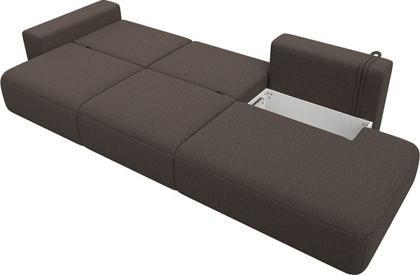 Изображение товара Диван Лига Диванов Лига-036 НПБ Модерн Лонг подлокотник слева / 124211L (рогожка амур коричневый)