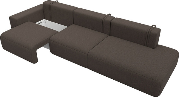 Изображение товара Диван Лига Диванов Лига-036 НПБ Модерн Лонг подлокотник слева / 124211L (рогожка амур коричневый)