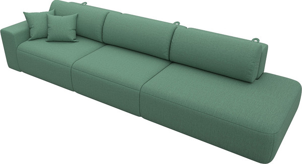Изображение товара Диван Лига Диванов Лига-036 НПБ Модерн Лонг подлокотник слева / 124212L (рогожка амур зеленый)