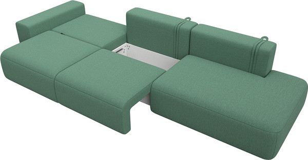 Изображение товара Диван Лига Диванов Лига-036 НПБ Модерн Лонг подлокотник слева / 124212L (рогожка амур зеленый)