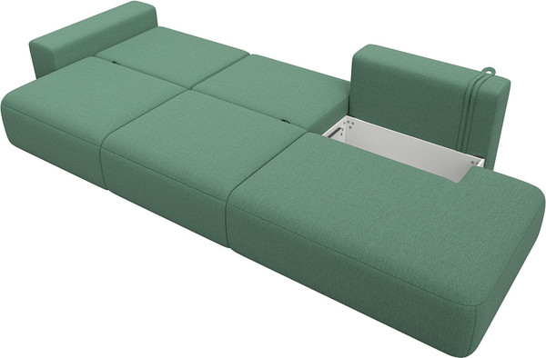 Изображение товара Диван Лига Диванов Лига-036 НПБ Модерн Лонг подлокотник слева / 124212L (рогожка амур зеленый)