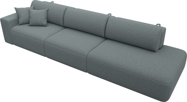 Изображение товара Диван Лига Диванов Лига-036 НПБ Модерн Лонг подлокотник слева / 124213L (рогожка амур серый)