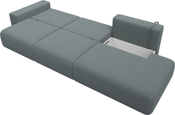 Изображение товара Диван Лига Диванов Лига-036 НПБ Модерн Лонг подлокотник слева / 124213L (рогожка амур серый)