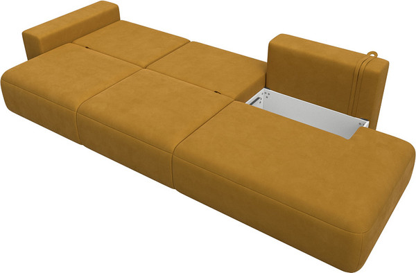 Изображение товара Диван Лига Диванов Лига-036 НПБ Модерн Лонг подлокотник слева / 127684L (велюр Brut 10 желтый)