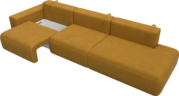 Изображение товара Диван Лига Диванов Лига-036 НПБ Модерн Лонг подлокотник слева / 127684L (велюр Brut 10 желтый)
