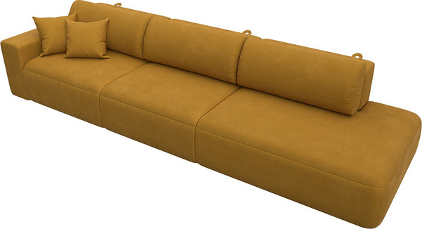 Изображение товара Диван Лига Диванов Лига-036 НПБ Модерн Лонг подлокотник слева / 127684L (велюр Brut 10 желтый)