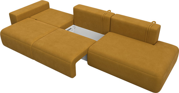 Изображение товара Диван Лига Диванов Лига-036 НПБ Модерн Лонг подлокотник слева / 127684L (велюр Brut 10 желтый)