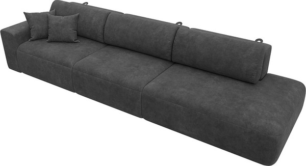 Изображение товара Диван Лига Диванов Лига-036 НПБ Модерн Лонг подлокотник слева / 127685L (велюр Brut 16 темно-серый)