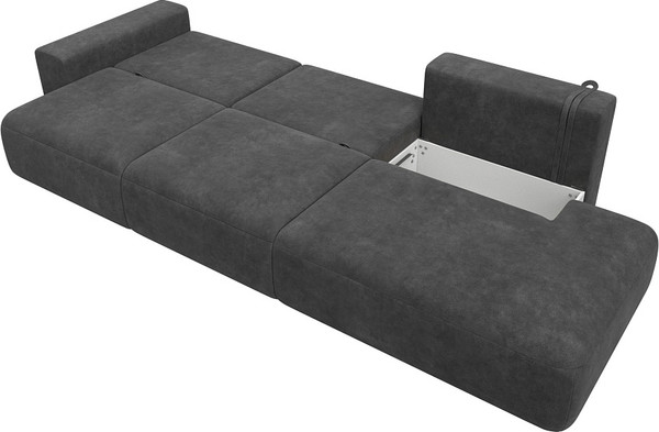 Изображение товара Диван Лига Диванов Лига-036 НПБ Модерн Лонг подлокотник слева / 127685L (велюр Brut 16 темно-серый)
