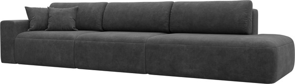 Изображение товара Диван Лига Диванов Лига-036 НПБ Модерн Лонг подлокотник слева / 127685L (велюр Brut 16 темно-серый)