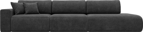 Изображение товара Диван Лига Диванов Лига-036 НПБ Модерн Лонг подлокотник слева / 127685L (велюр Brut 16 темно-серый)