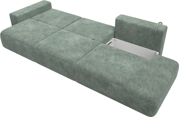 Изображение товара Диван Лига Диванов Лига-036 НПБ Модерн Лонг подлокотник слева / 127686L (велюр Brut 08 зеленый)