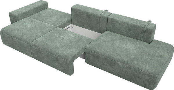 Изображение товара Диван Лига Диванов Лига-036 НПБ Модерн Лонг подлокотник слева / 127686L (велюр Brut 08 зеленый)