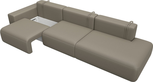 Изображение товара Диван Лига Диванов Лига-036 НПБ Модерн Лонг подлокотник слева / 127689L (экокожа Grifon 04 бежевый)