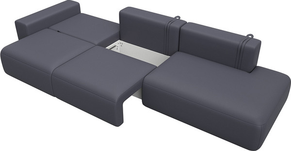 Изображение товара Диван Лига Диванов Лига-036 НПБ Модерн Лонг подлокотник слева / 127693L (экокожа Grifon 15 серый)