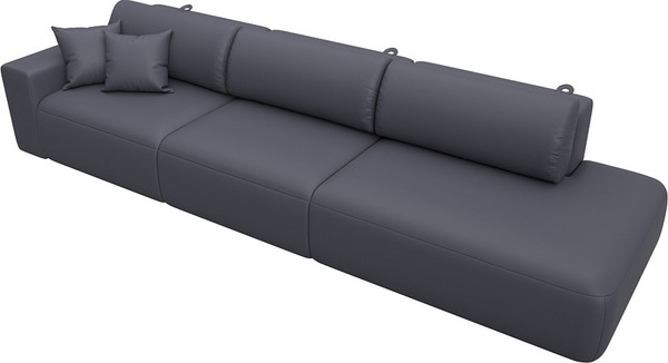 Изображение товара Диван Лига Диванов Лига-036 НПБ Модерн Лонг подлокотник слева / 127693L (экокожа Grifon 15 серый)