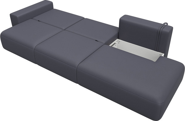 Изображение товара Диван Лига Диванов Лига-036 НПБ Модерн Лонг подлокотник слева / 127693L (экокожа Grifon 15 серый)