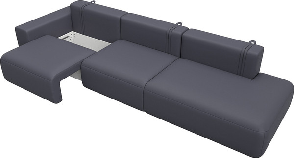 Изображение товара Диван Лига Диванов Лига-036 НПБ Модерн Лонг подлокотник слева / 127693L (экокожа Grifon 15 серый)